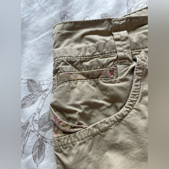 Y2K Mossimo Supply Khaki Low Rise Floral Patchwork Micro Mini Shorts 5 Cottage - Picture 10 of 10
